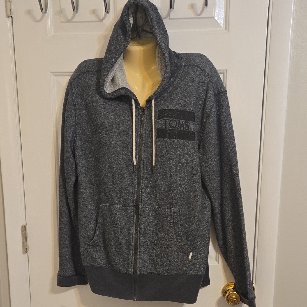 TOMS Charcoal Gray Oversized Full-Zip Hoodie Large